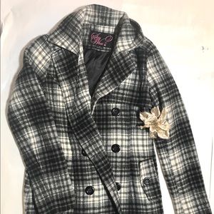 Say What Medium plaid Pea Coat